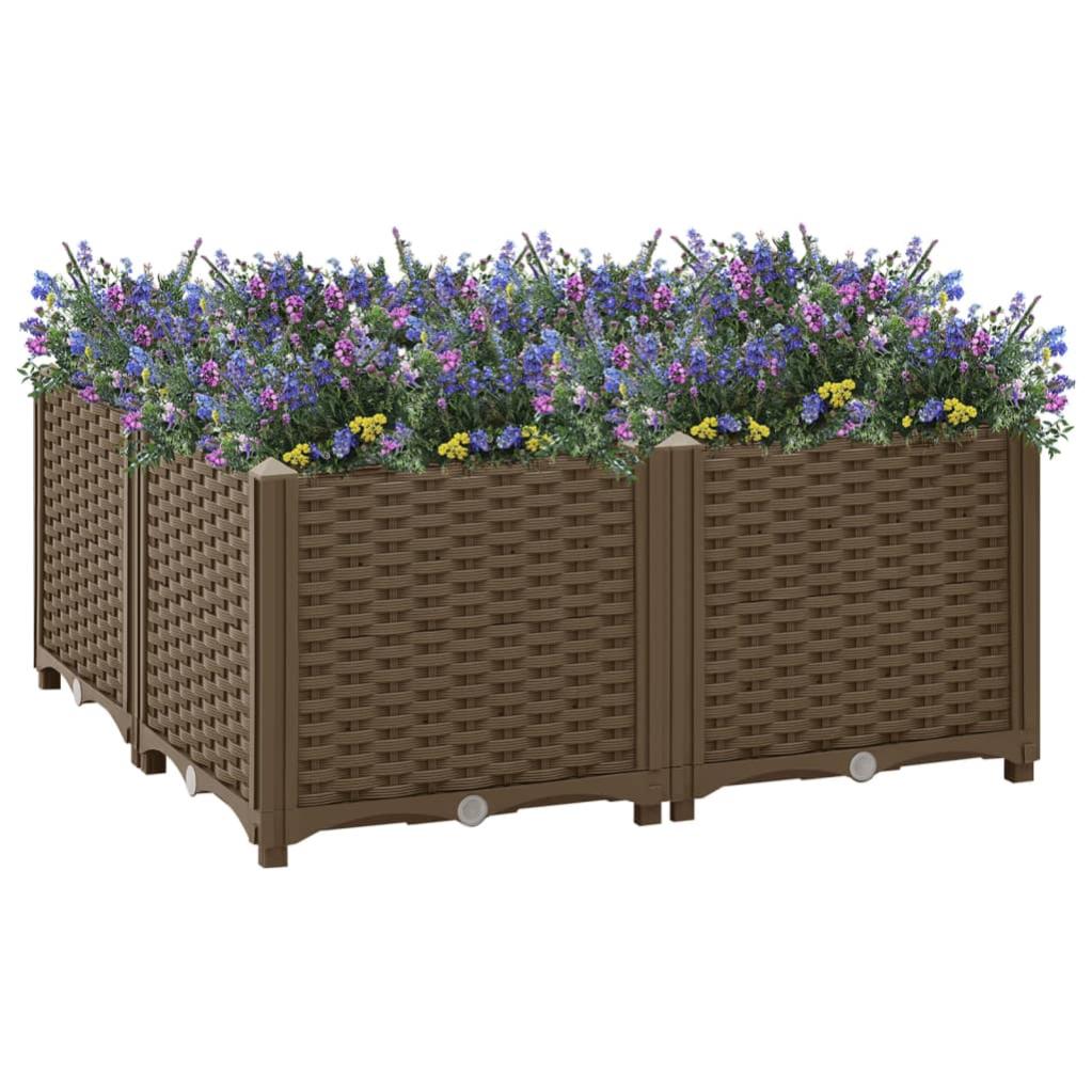 Tidyard Fioriera con traliccio, traliccio, fioriera rialzata, in polipropilene, 43 x 43 x 142 cm, colore: antracite