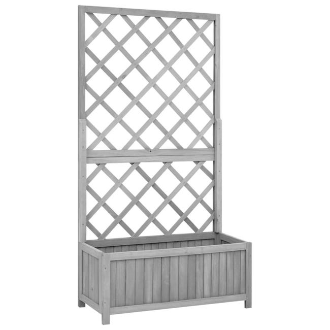Tidyard Fioriera Con Traliccio Rialzata, In Polipropilene, 43x43x142 Cm, Capacità 30L, Colore Antracite