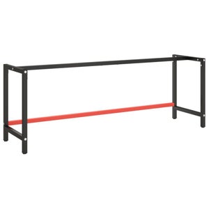 Cadre D'établi Métal 120x57x79 Cm Noir Et Rouge - Pieds De Table Robustes, Trous Pré-percés, Pour Bureau Ou Atelier DIY