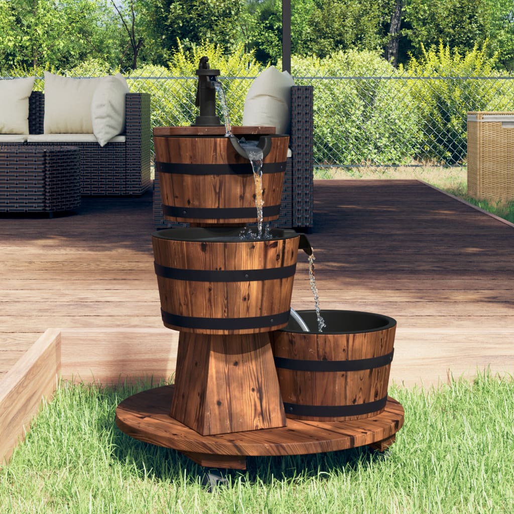 Maison Exclusive - Fontaine à eau sur roues pompe 55x55x80 cm bois