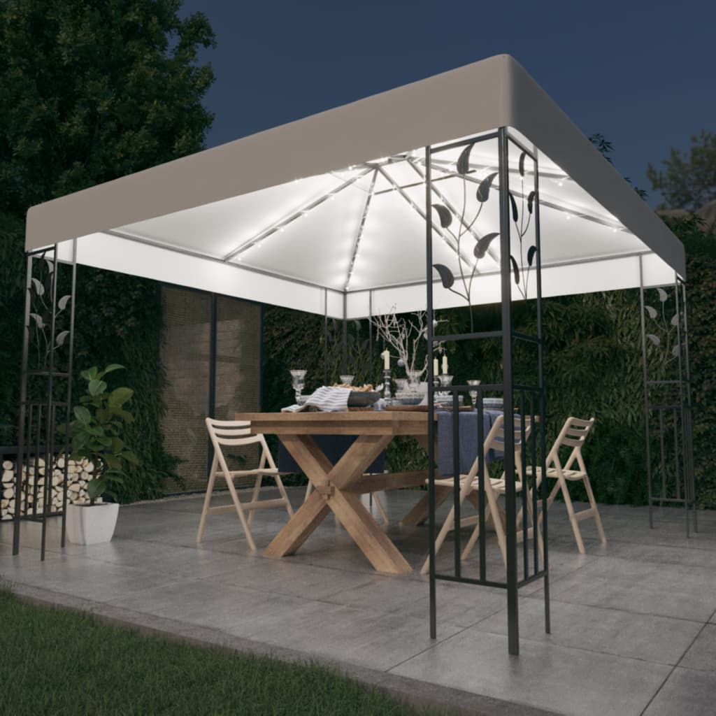 Maison Exclusive Gazebo Con Luci Led A Stringa 3x3 M Bianco Leroy