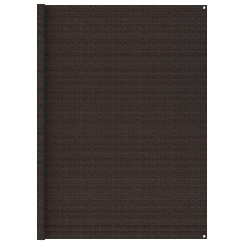 VidaXL Tappeto Da Campeggio 250x500 Cm – Marrone, HDPE, Occhielli, Tagliabile Su Misura