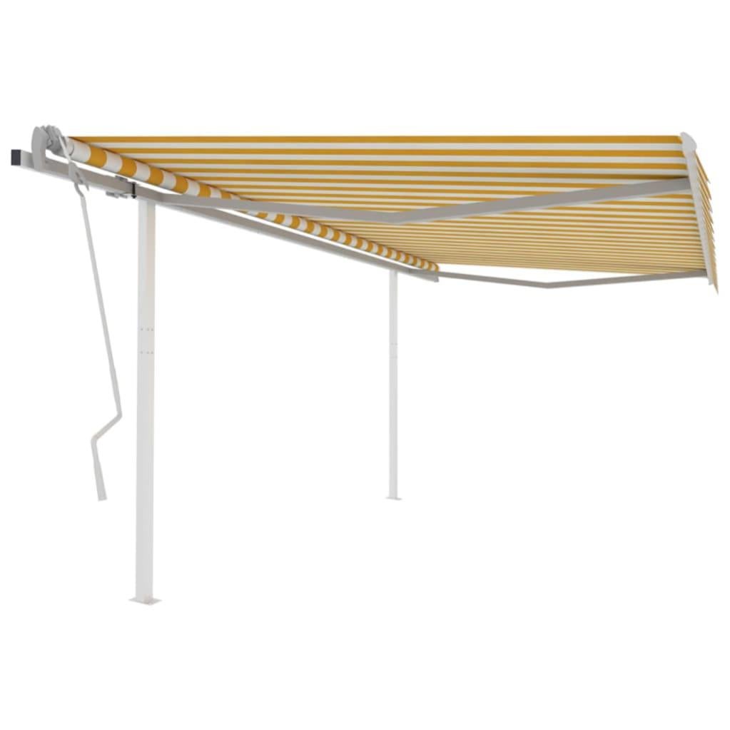 VidaXL Tenda da Sole Retrattile Automatica e Pali 5x3 m Blu e Bianca | Leroy Merlin