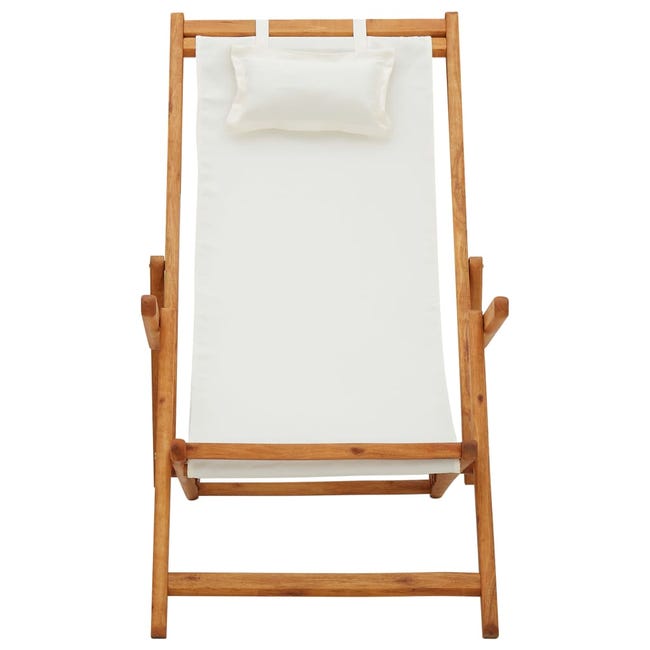 Silla plegable de lona para balcón, silla de playa reclinable, silla de  playa plegable, madera de eucalipto y tela negra para terraza, jardín,  camping