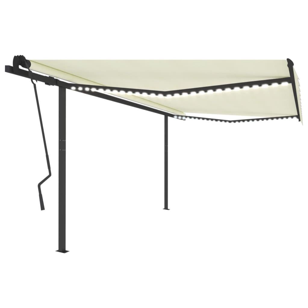 vidaXL Tenda da Sole Retrattile Manuale LED 450x350 cm Antracite