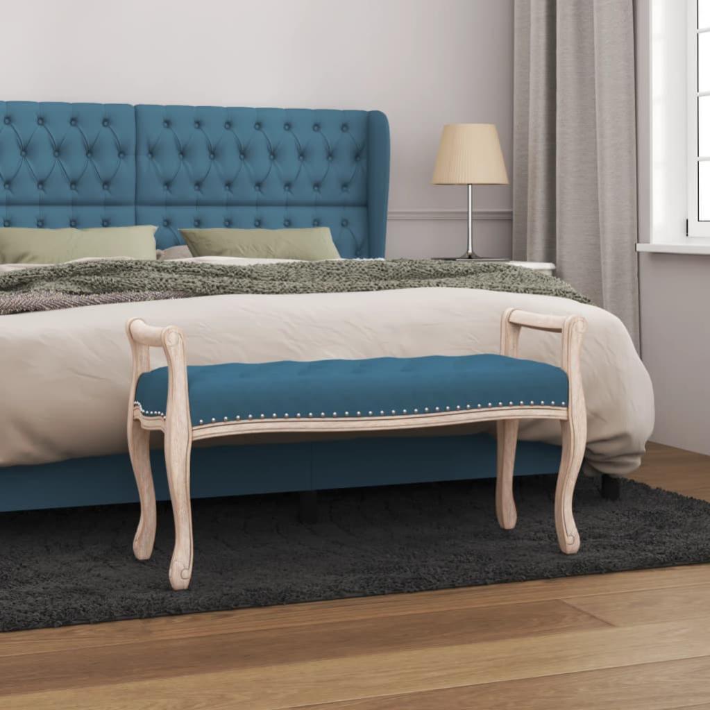 Panca In Velluto Blu Scuro – 70x30x30 Cm – Seduta Imbottita In Gommapiuma – Multiuso Per Ingresso, Camera Da Letto, Salotto