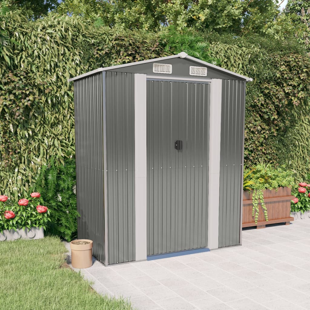 Maison Exclusive Cobertizo de jardín acero galvanizado gris claro  192x108x223 cm
