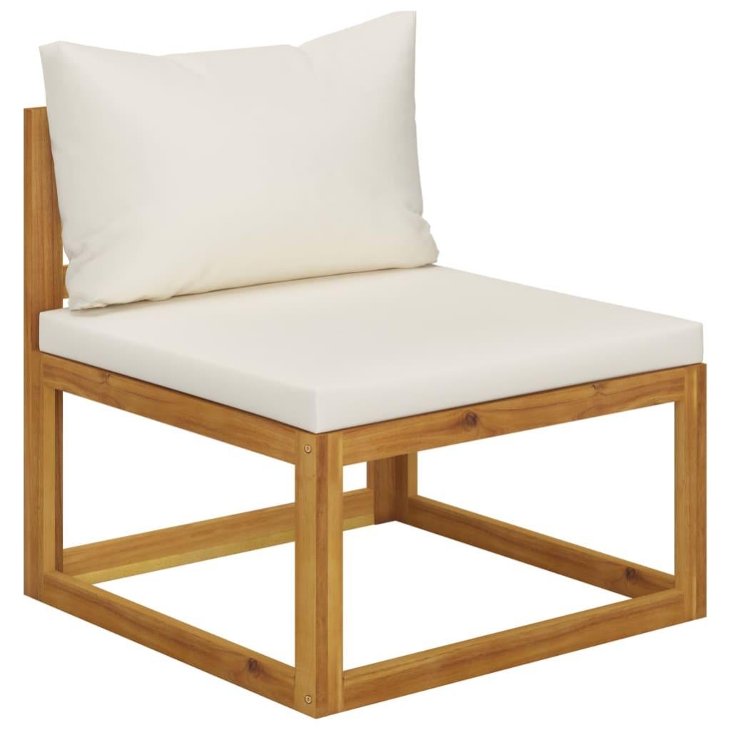 Maison Exclusive - Divano Angolare Modulare Cuscini Bianco Crema Massello d' Acacia | Leroy Merlin