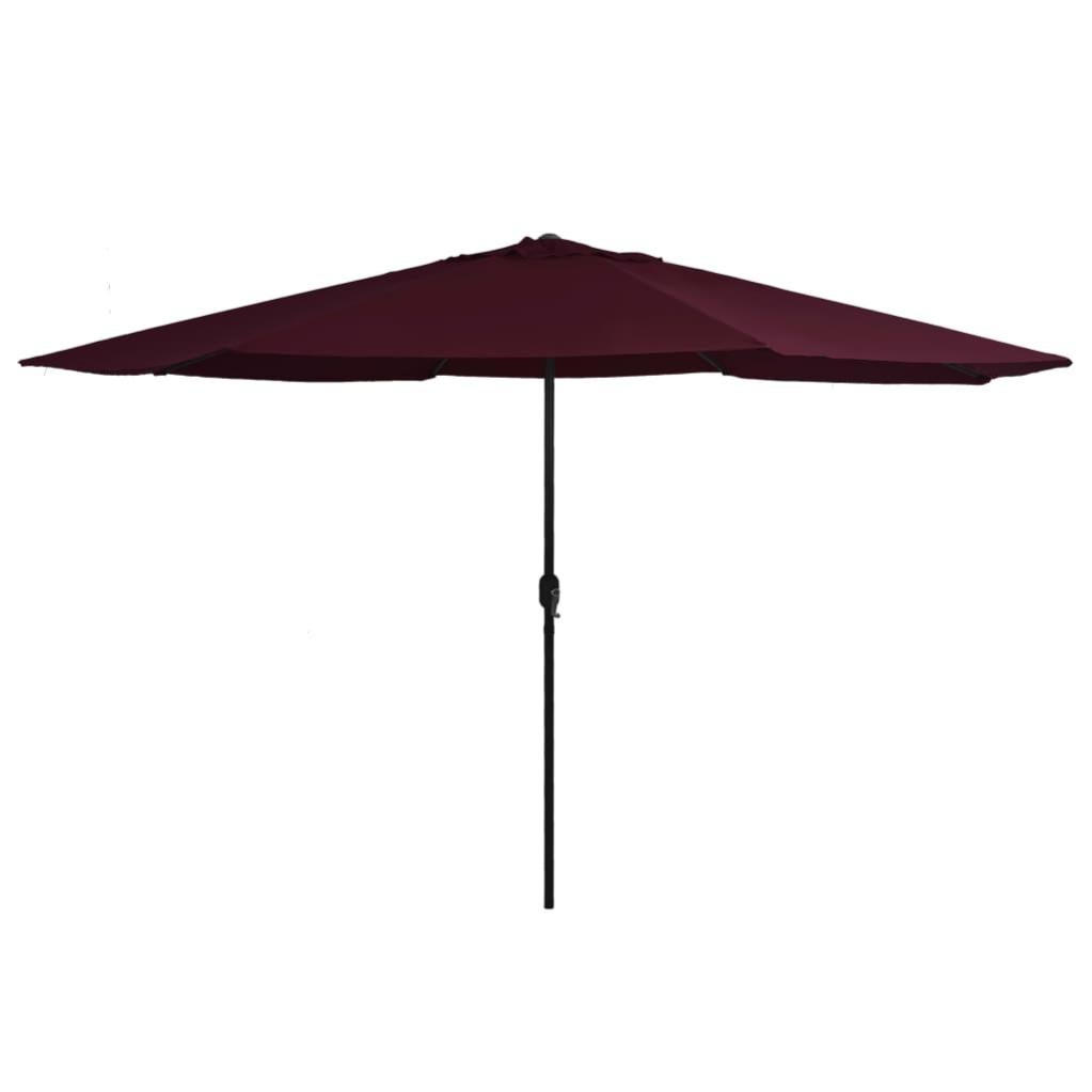 Ombrellone Da Giardino 3,5m In Legno E Tessuto Rosso Borgogna - VidaXL Con Meccanismo A Puleggia E Protezione UV - Ideale Per Terrazzo E Spazi Esterni - 2