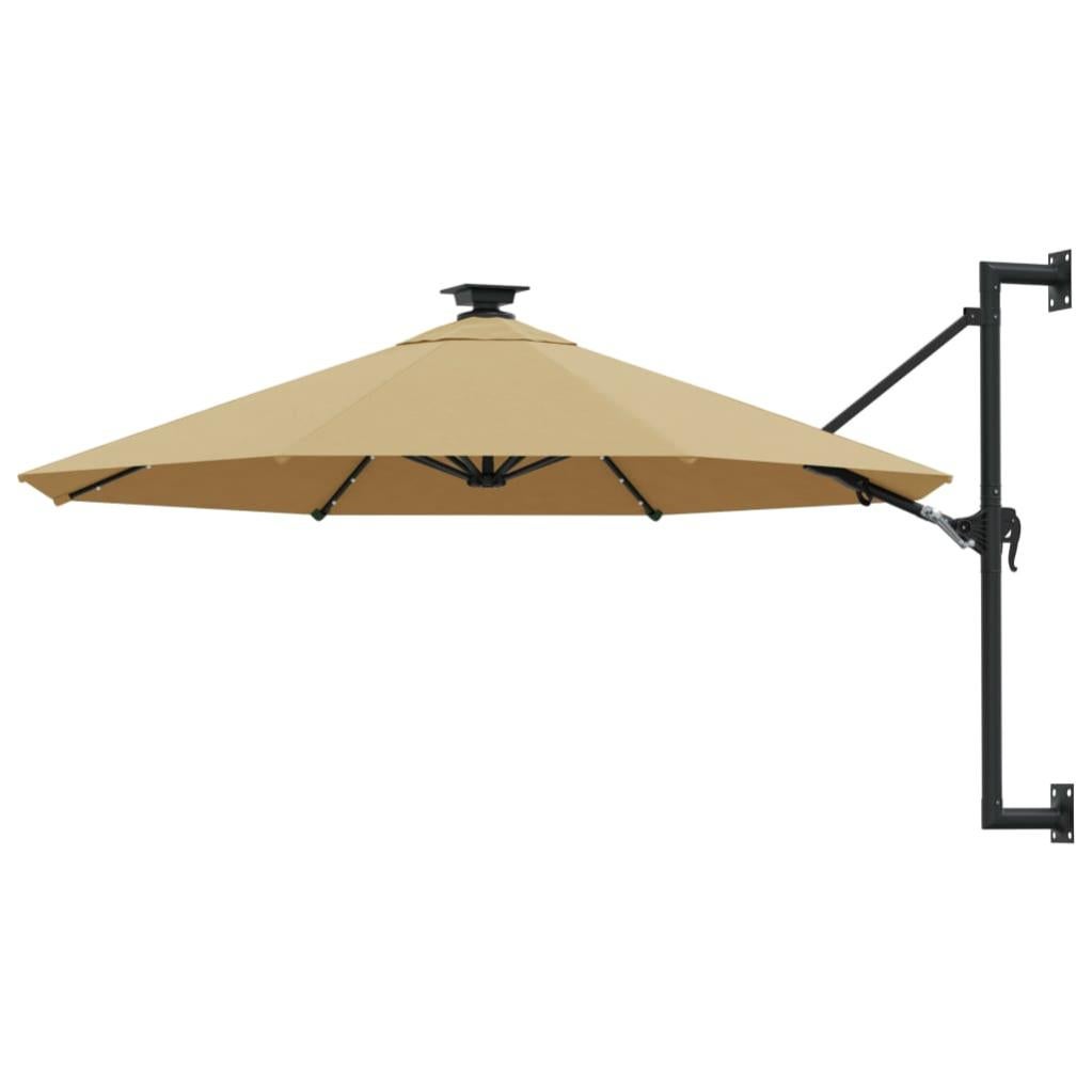 Ombrellone Da Muro A Mezzaluna 300x150cm - Salvaspazio Per Balcone, Con Manovella