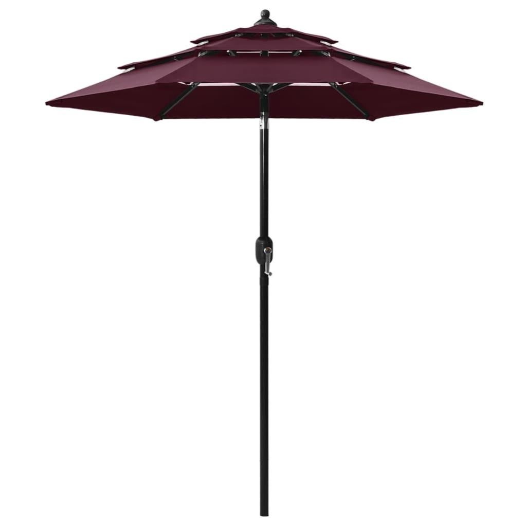 VidaXL Ombrellone A 3 Livelli 2,5x2,5 M – Palo In Alluminio, Colore Talpa, Con Manovella E Inclinazione, Protezione UV