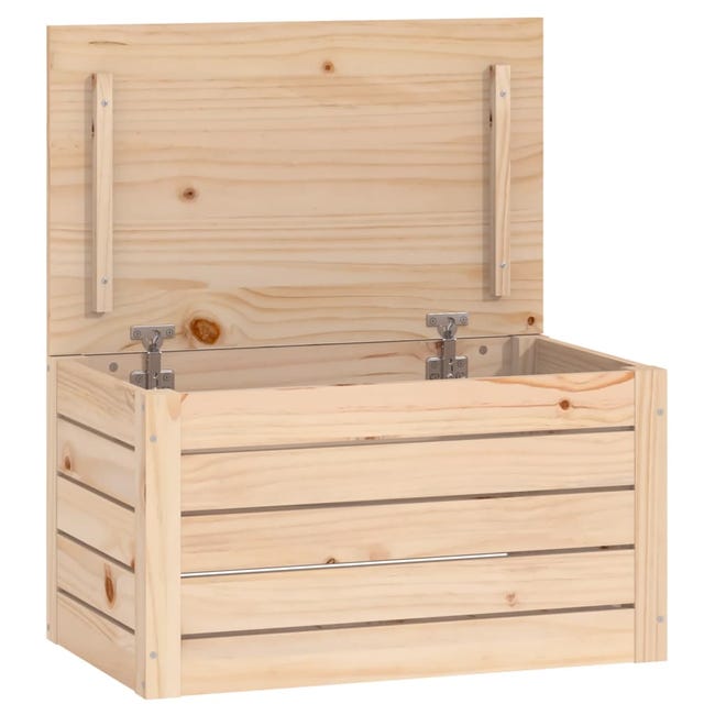 Caja apilable resistente de madera de pino 35,3x60x28,5cm