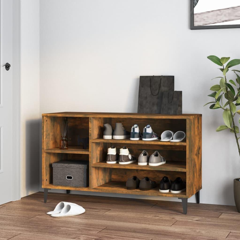 VIDAXL - Scarpiera Rovere Fumo 102x36x60 Cm In Legno Multistrato