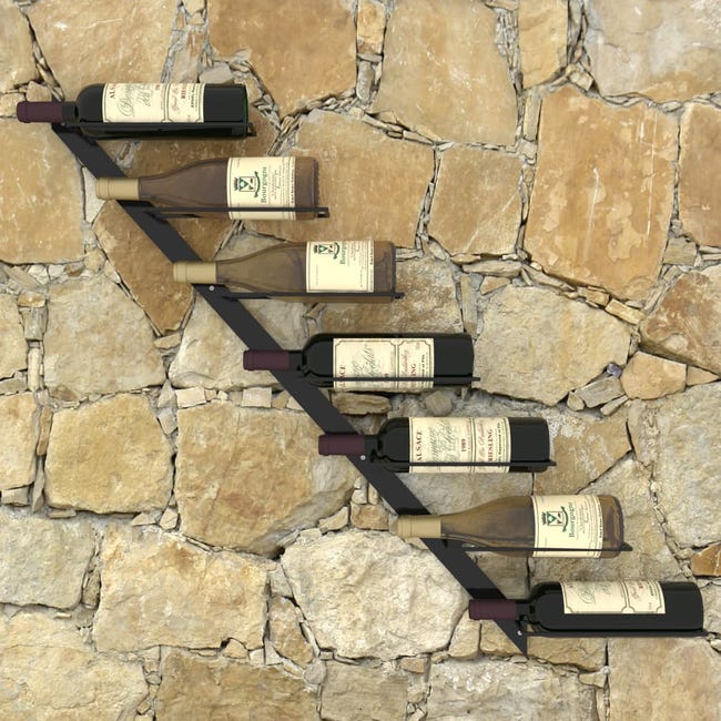 Maison Exclusive Botellero de pared para 14 botellas 2 unidades metal negro