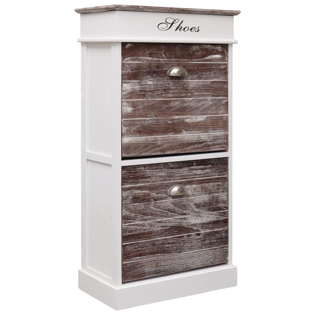 ZEYUAN Scarpiera In Legno Di Paulownia, Grigia, 50x28x98 Cm – Armadietto Per Scarpe Con 2 Scomparti Inclinabili