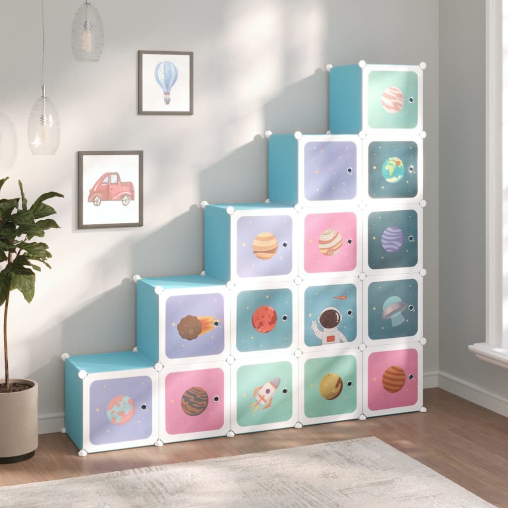 Maison Exclusive - Scaffale Portaoggetti per Bambini con 15 Cubi Blu in PP