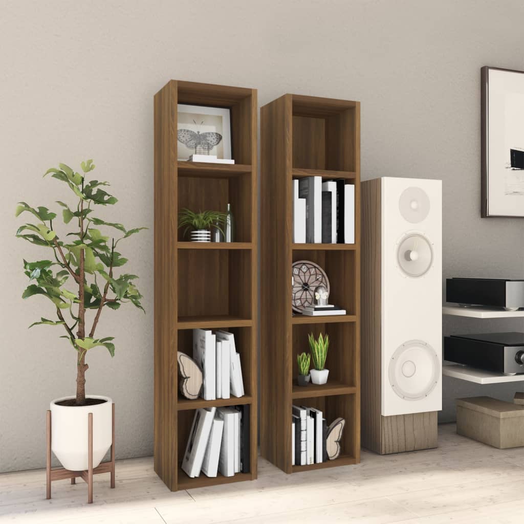 Maison Exclusive - Mobile Porta CD Rovere Marrone 102x23x177,5cm Legno  Multistrato