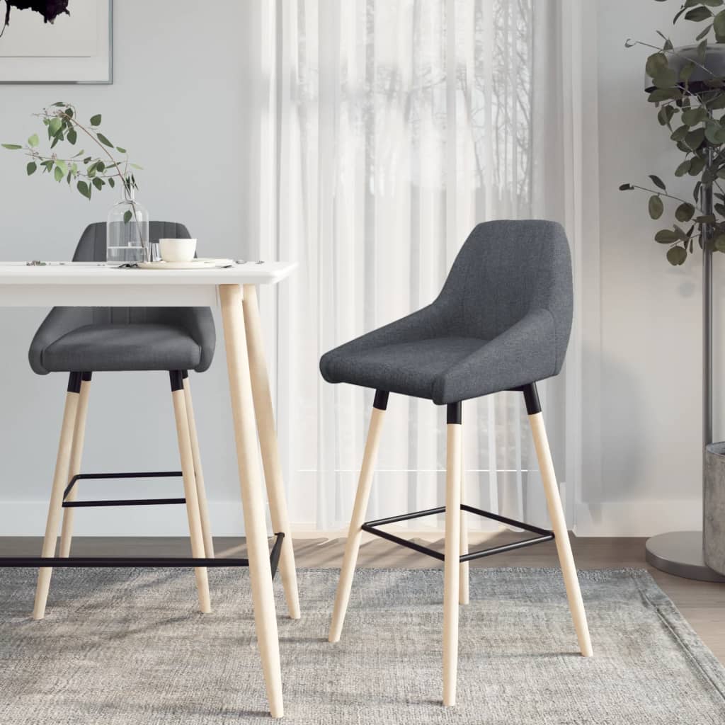 Maison Exclusive Set de sillón con taburete reposapiés 2 piezas tela gris  oscuro