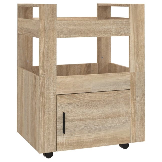 Carrito de cocina madera contrachapada blanco 60x45x80 cm
