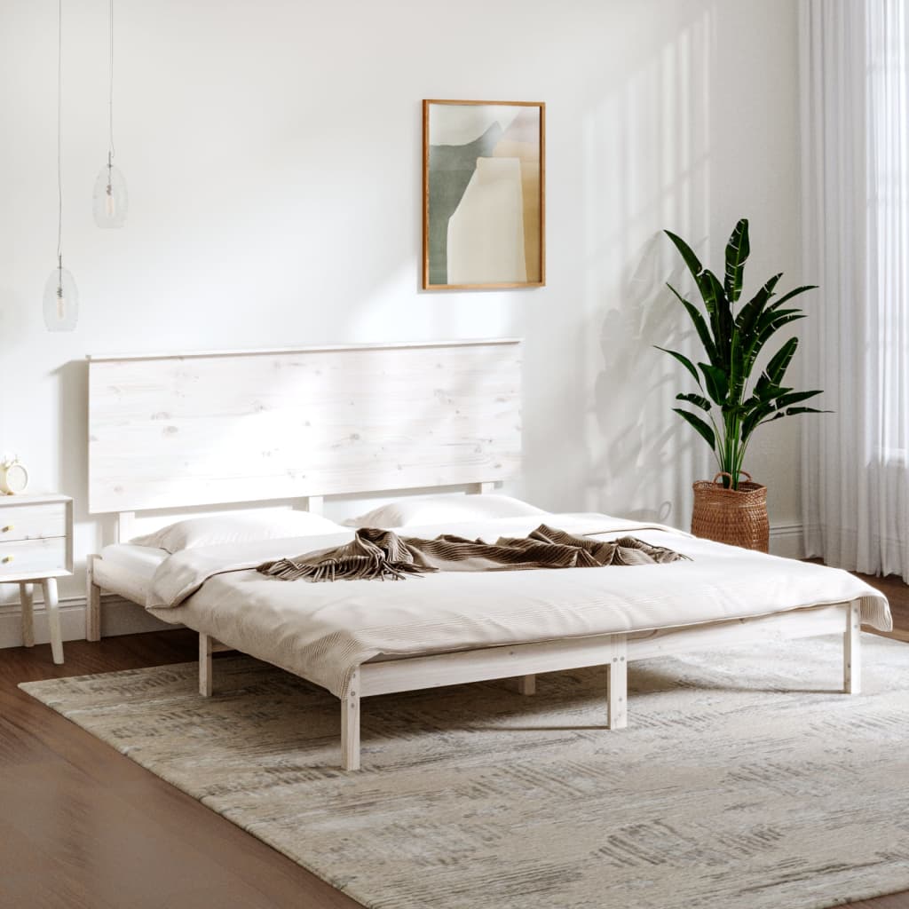 Maison Exclusive Estructura de cama de madera maciza blanco