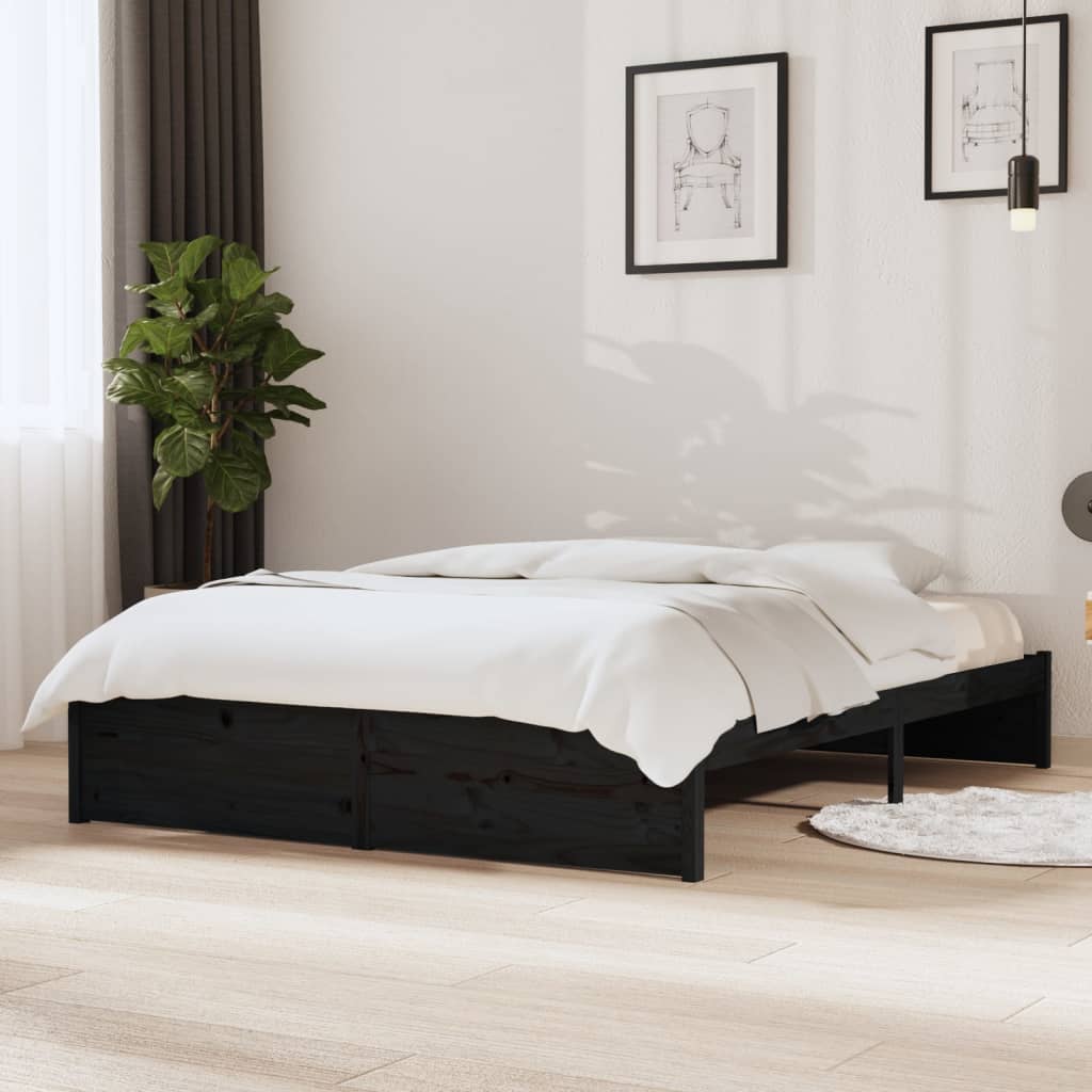 Maison Exclusive Estructura de cama con cajones doble negro 135x190 cm