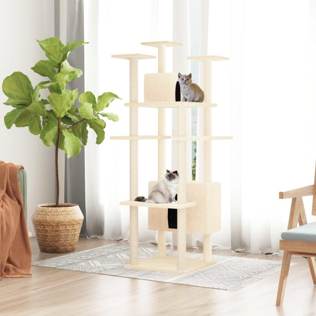 Tiragraffi per gatti, con letto, 3 livelli, 56x120x58cm, palo in Sisal, albero, amaca, cavalletto, con palla da giocare, Edipets  15