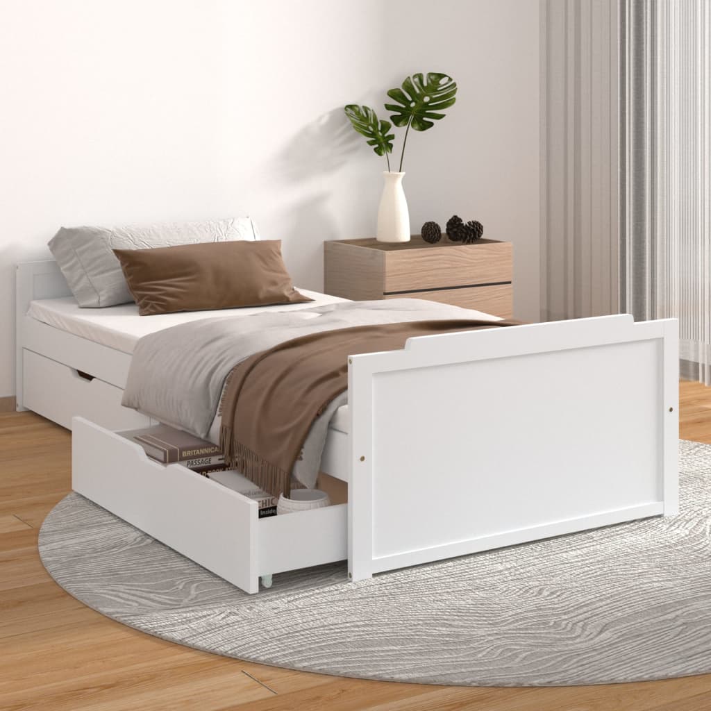 Maison Exclusive Estructura de cama con cajones blanco 90x200 cm