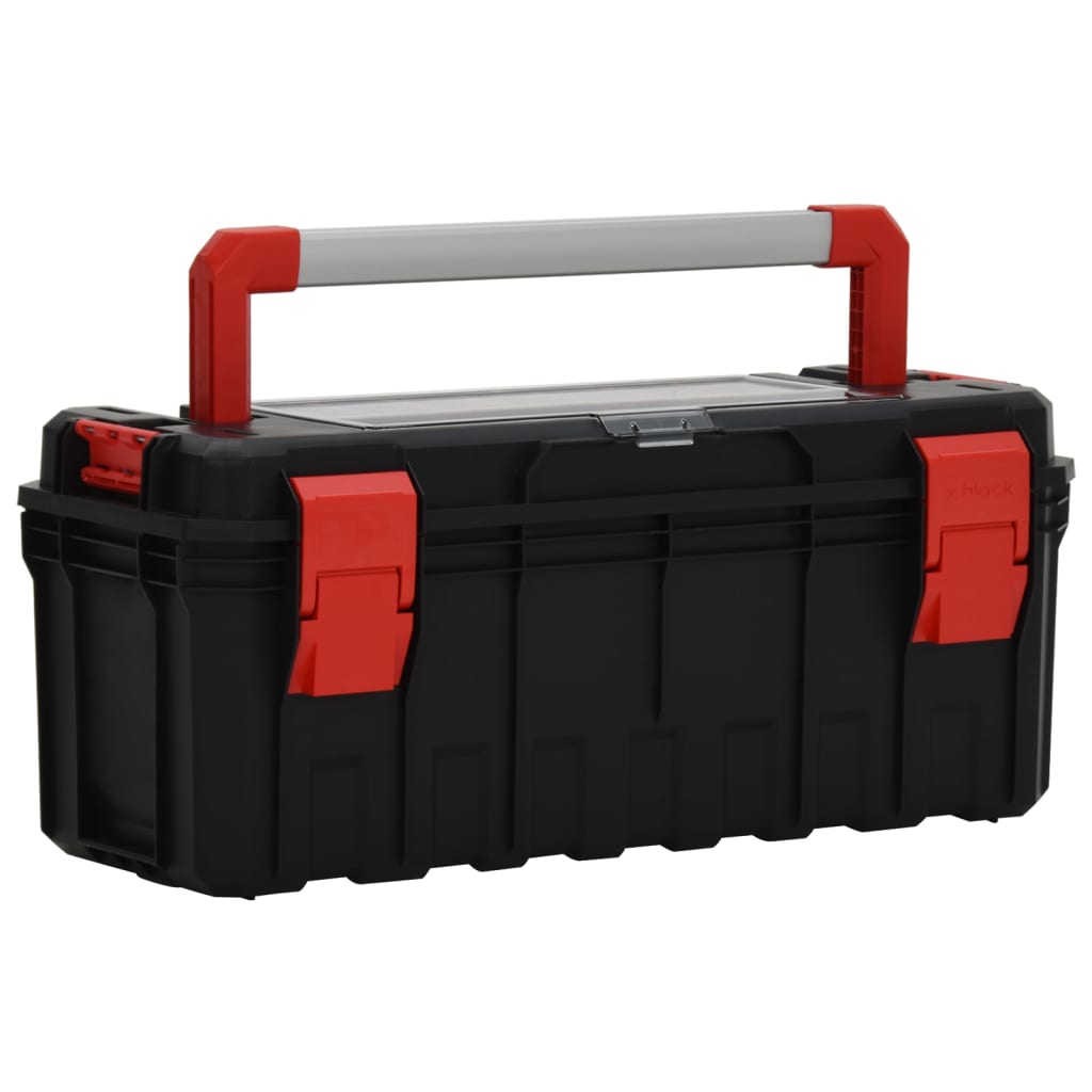 Maison Exclusive - Caja de herramientas negra y roja 65x28x31,5 cm