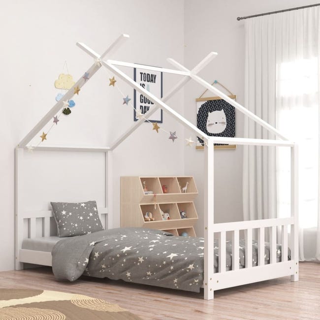 trapo Frustrante profesor Maison Exclusive - Estructura de cama infantil madera maciza pino blanco  80x160 cm | Leroy Merlin