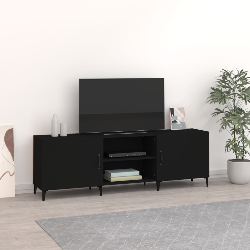 Maison Exclusive - Mobile Porta TV Nero 150x30x50 cm in Legno Multistrato