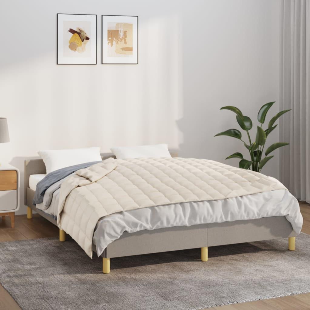 VidaXL Coperta Ponderata 140x200 Cm 6 Kg | Peso Uniforme, Imbottitura Ipoallergenica, Crema, Con Passanti Interni