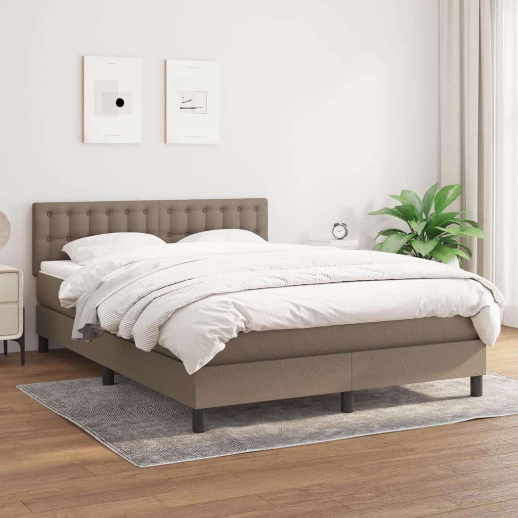 Maison Exclusive - Letto a Molle con Materasso e LED Tortora 100x200cm in  Tessuto