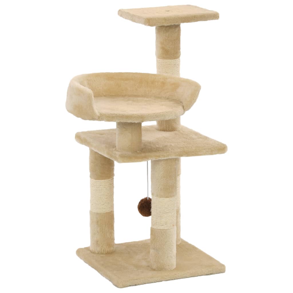 Caseta para gatos de madera con 2 niveles PawHut 77x50x73cm blanco