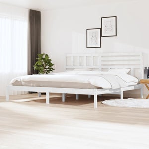 Maison Exclusive Estructura de cama madera maciza blanco 180x200