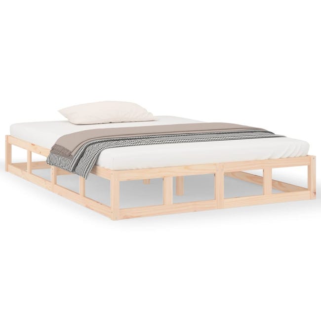 Maison Exclusive Estructura cama doble pequeña madera maciza 135x190 cm