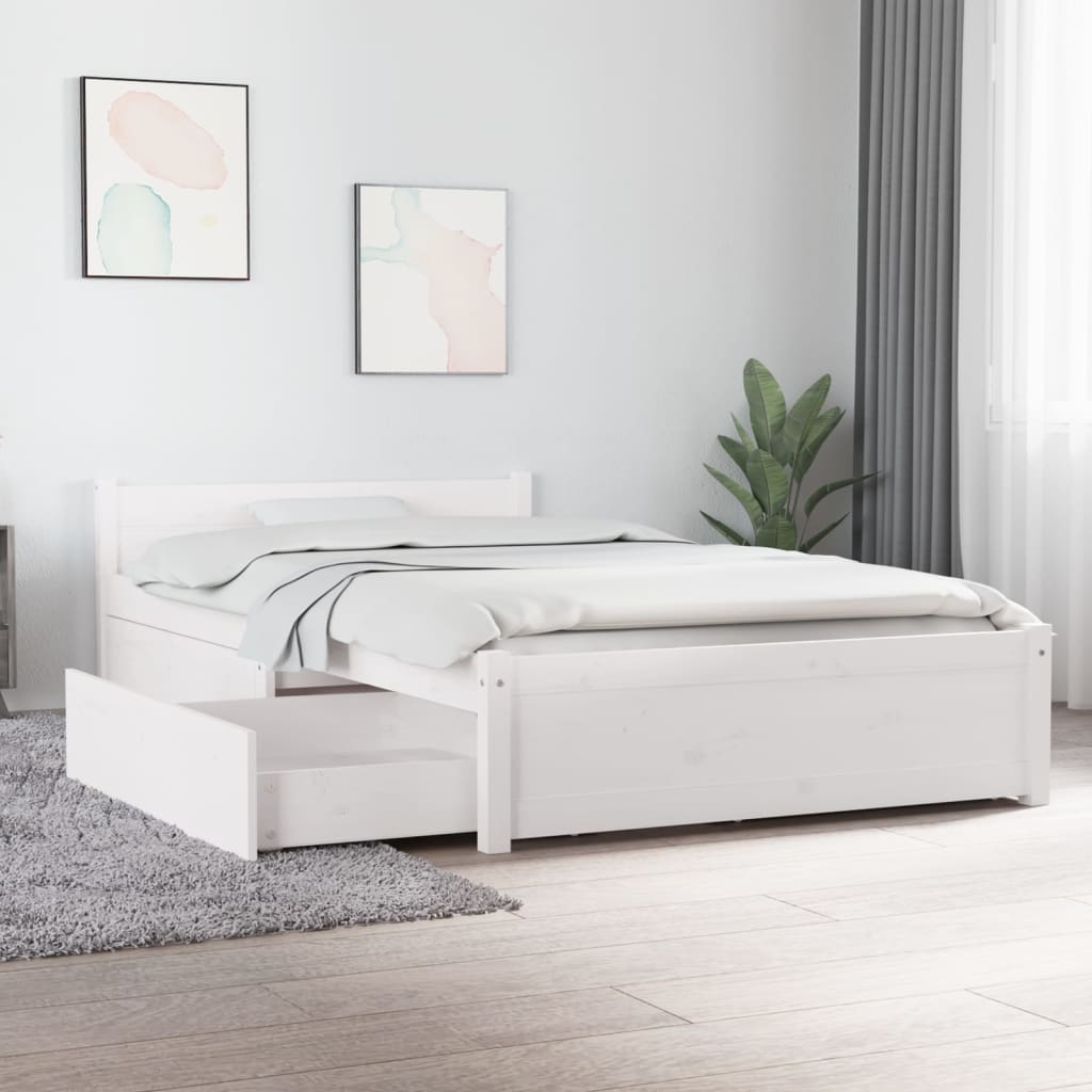 Maison Exclusive Estructura de cama con cajones blanco 90x200 cm