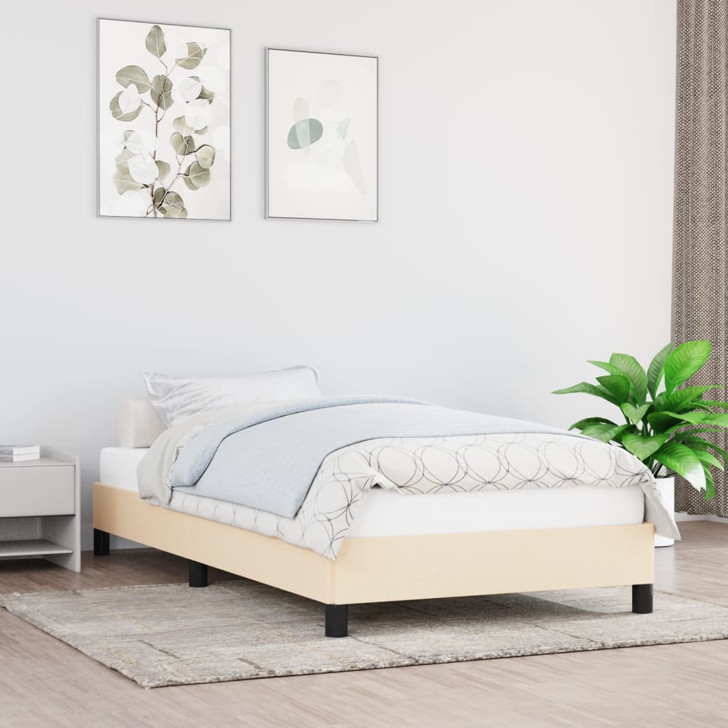 Maison Exclusive Estructura de cama de tela color crema 90x190 cm