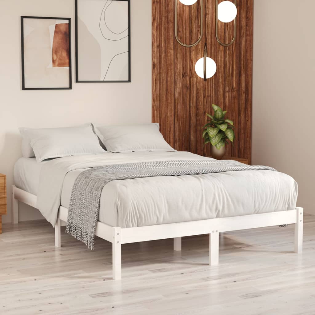 Maison Exclusive Estructura de cama madera maciza blanco 180x200 cm