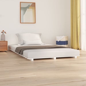 Giroletto, Struttura Letto, Letto per adulti, Letto Matrimoniale Bianco in  Legno Massello di Pino 140x200 cm