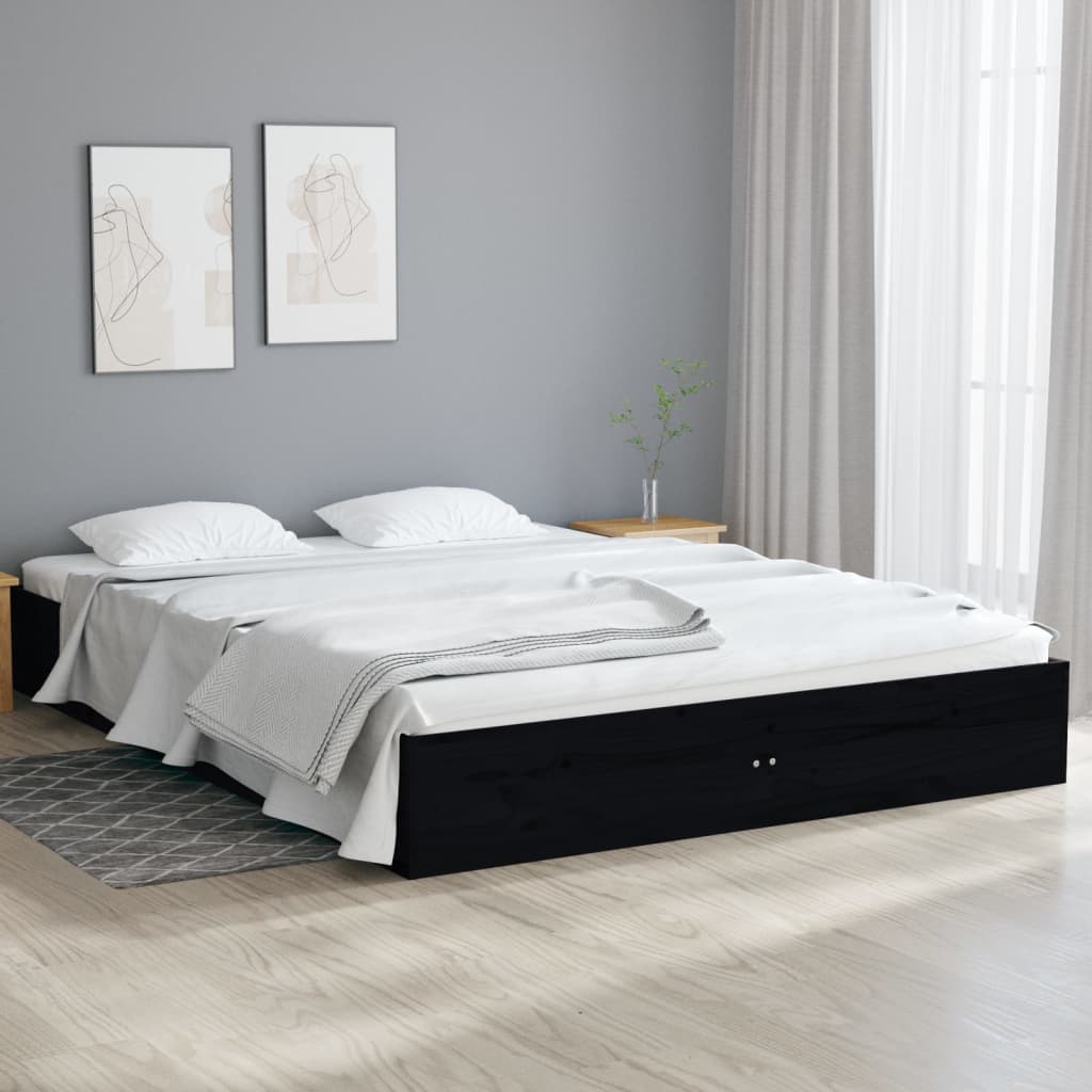 Maison Exclusive Estructura de cama con cajones doble negro 135x190 cm