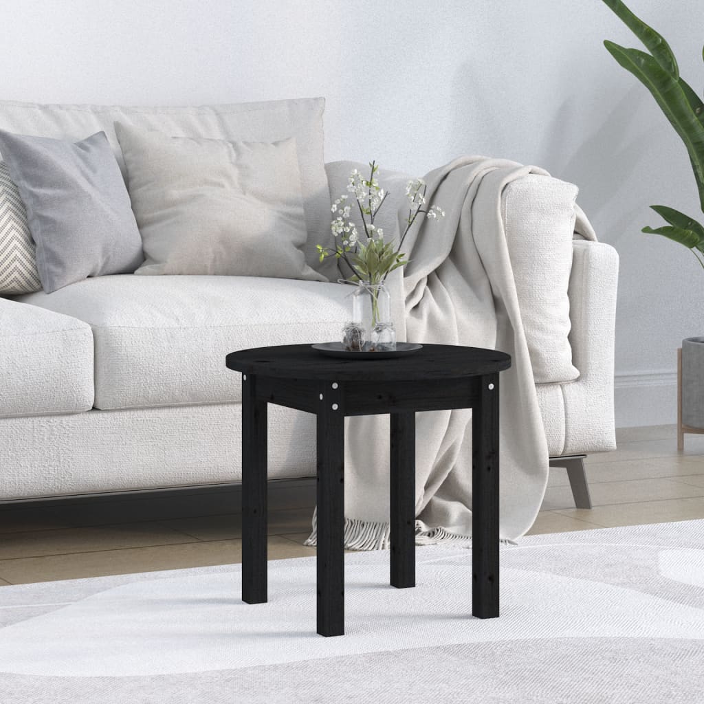 Maison Exclusive - Tavolino da Salotto Nero Ø 45x40 cm in Legno Massello di  Pino