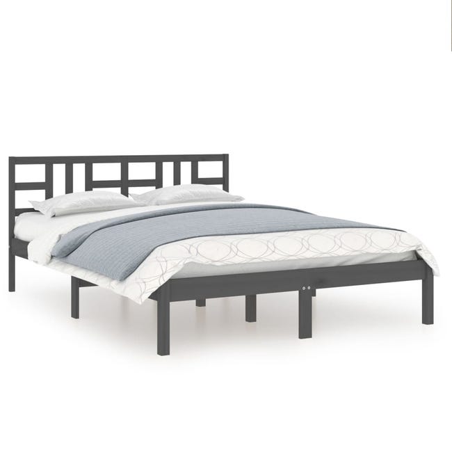 Maison Exclusive Estructura de cama de metal negro 135x190 cm