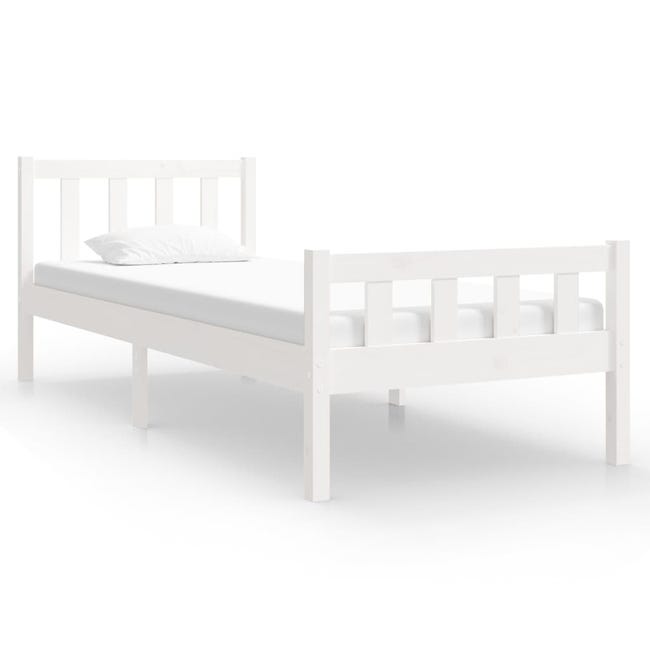 Maison Exclusive Estructura de cama individual madera maciza blanca 90x190  cm
