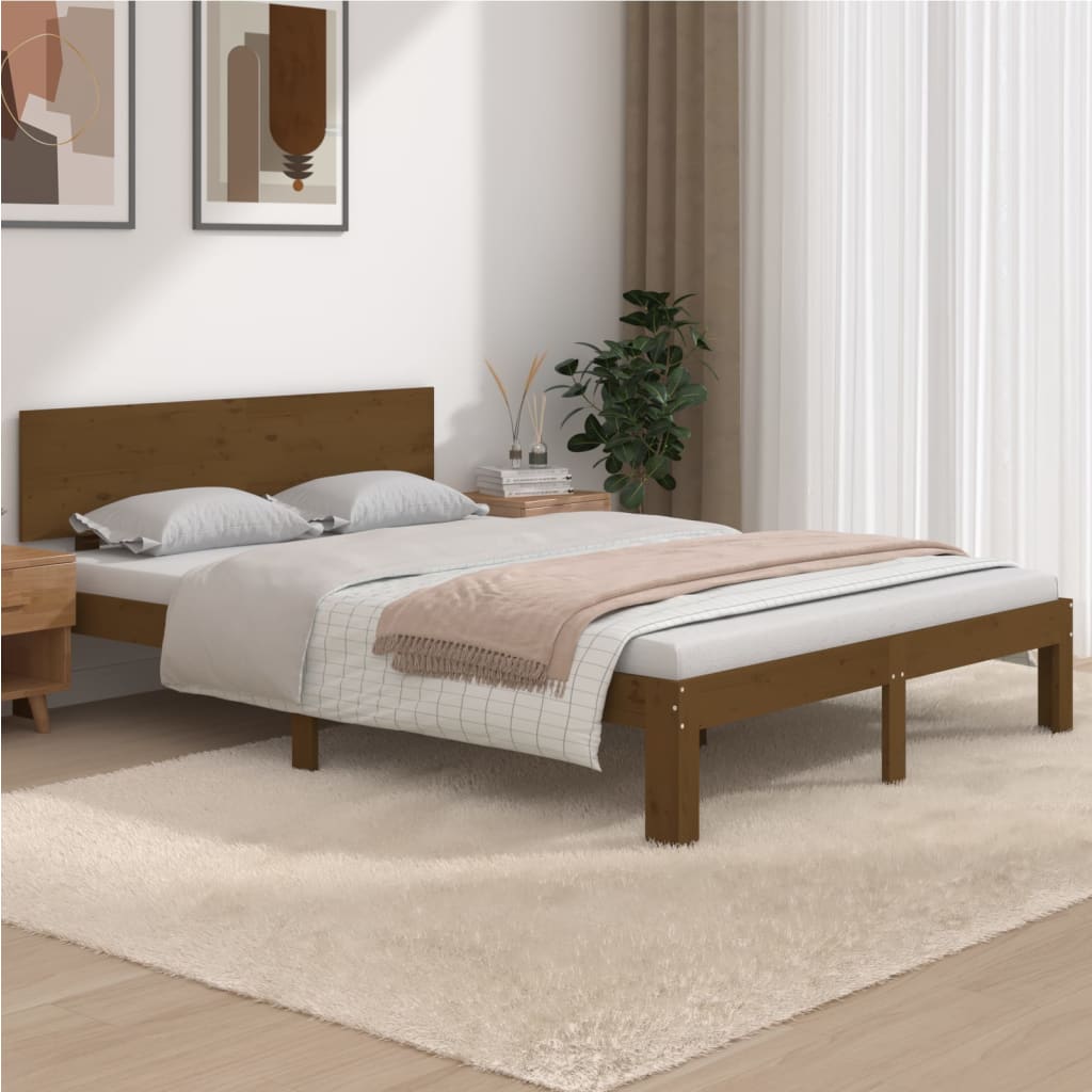 Maison Exclusive - Estructura de cama de madera maciza marrón miel