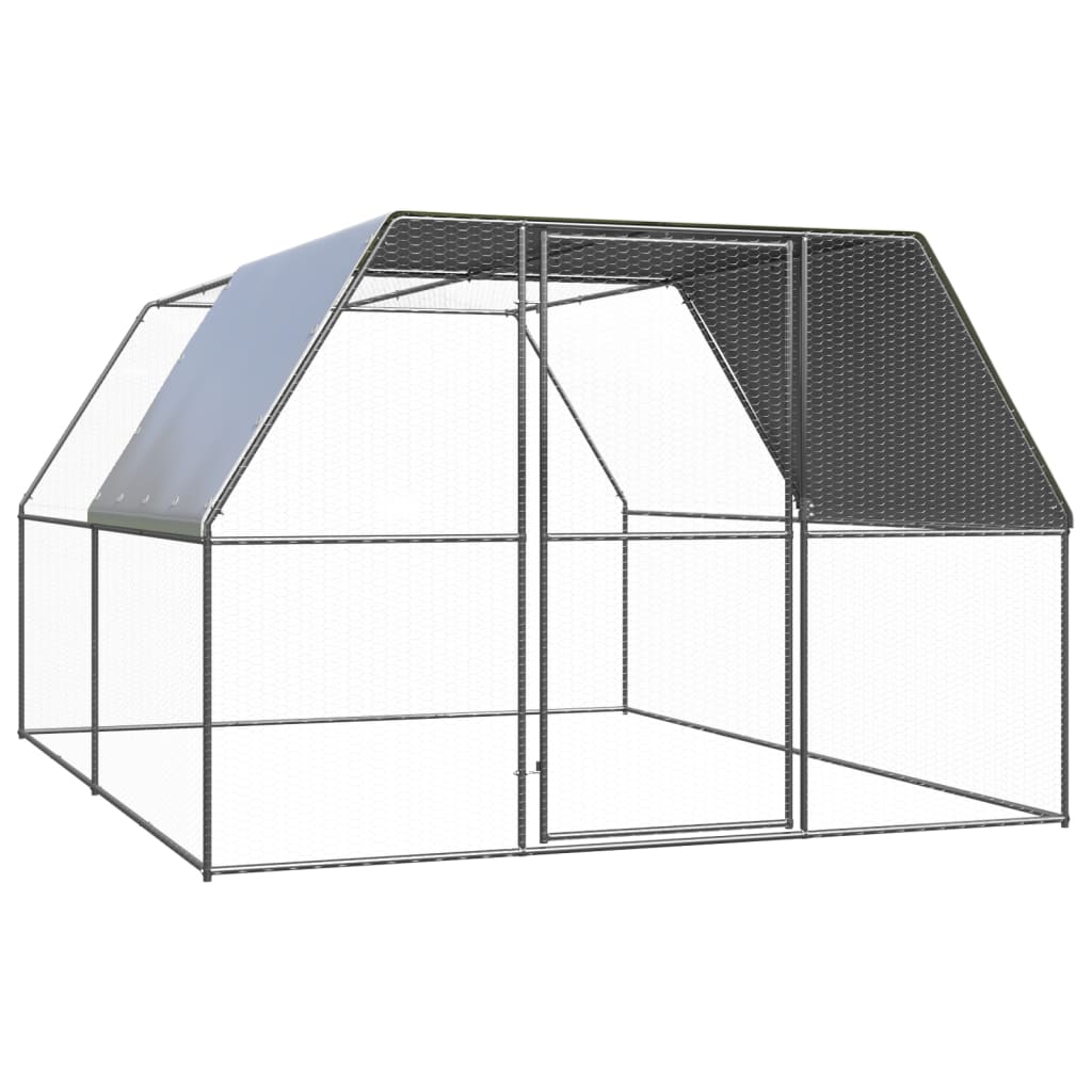 vidaXL Jaula gallinero de exterior de acero galvanizado 2x2x1,92 m