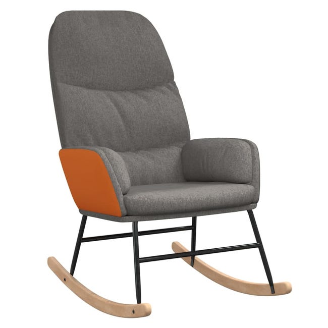 Fauteuil à Bascule Chaise Berçante Allaitement Bébé en Tissu Bouclette  Rocking Chair Style Scandinave en Bois d'Hévéa, Beige