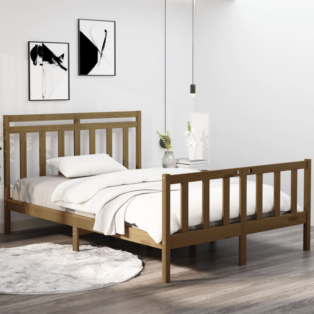 Maison Exclusive Estructura cama madera maciza pino doble negra 120x190 cm