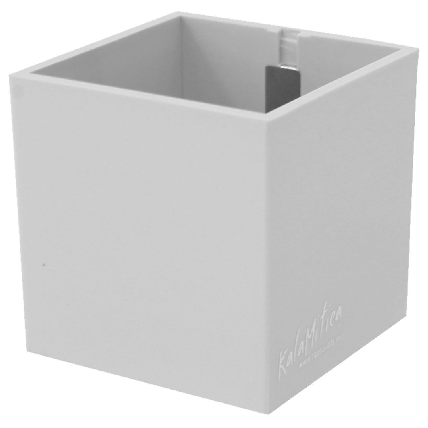 KalaMitica - Cube Aimanté pour Tableau Magnétique - Boîte de Rangement avec  Aimant ou Cache-Pot Mural pour Pots de 9 cm - Blanc Gris