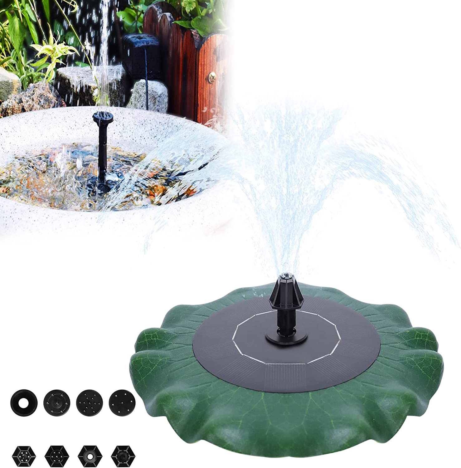 Pompe solaire Lotus pour fontaine de jardin, fontaine, fontaine, nénuphar  flottant, bassin, fleurs, pompe à eau, fontaine pour bassin de jardin,  piscine, paysage, décoration 