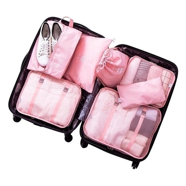 Set de 9 boîtes pour valises, rangements de bagages de voyage avec des sacs  à vêtements sales, des sacs de maquillage et des sacs de lingerie
